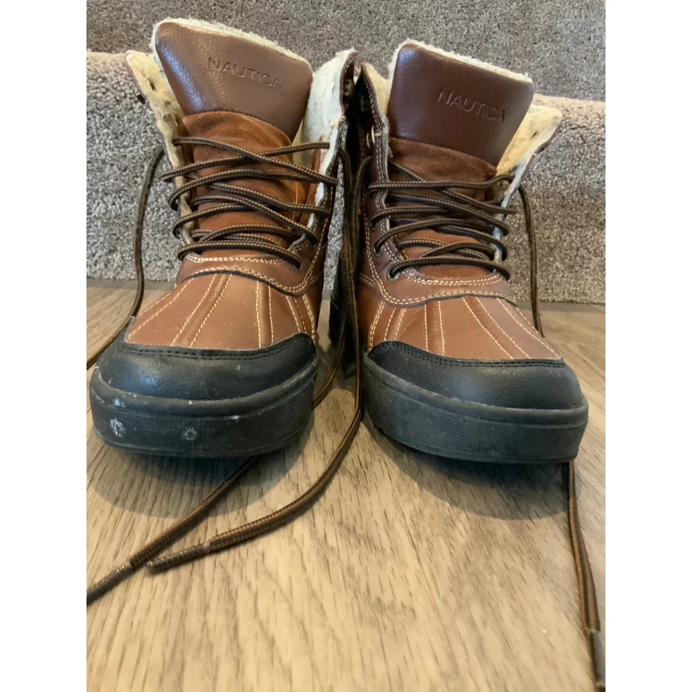 Men's Nautica Brown Black Lockview Lace-Up Winter‎ Boots Size 8 Outdoor Gorpcore